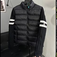 立领针织排骨拼接春秋棉服男女保暖设计新款加厚情侣小个子外套潮
