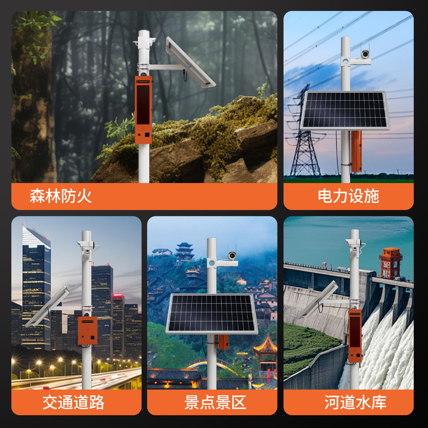 Alarma sonora y luminosa con energía solar, avisador de voz para tráfico exterior, alarma sonora y luminosa activada por sensor para prevención de incendios forestales.