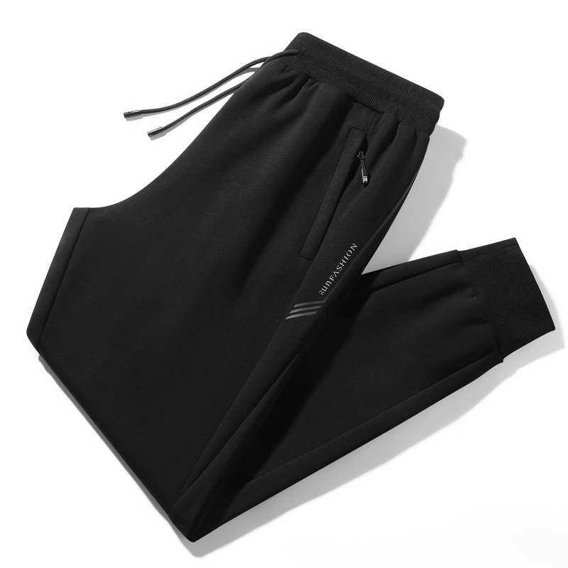 Sweatpants men's spring and autumn sports trousers thick loose straight pants men's plus size ankle-tied casual men's pants Sweatpants men's spring and autumn sports trousers thick loose straight pants men's plus size ankle-tied casual men's pants