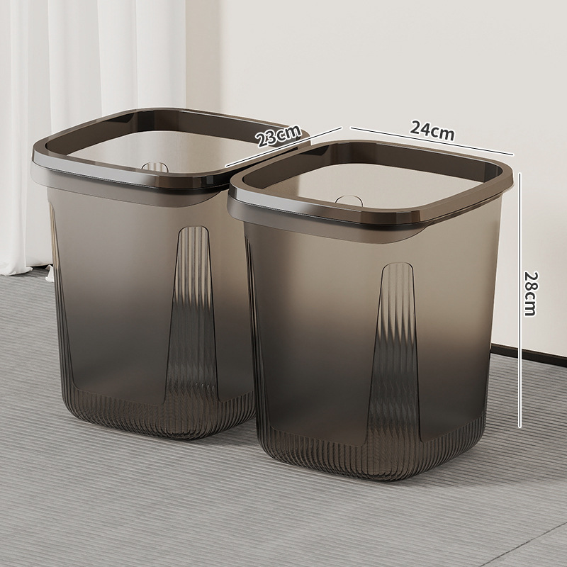 Bote de basura transparente de gran capacidad para el hogar, barril de almacenamiento de basura para el baño, sentido avanzado, canasta de basura de cocina, canasta de papel