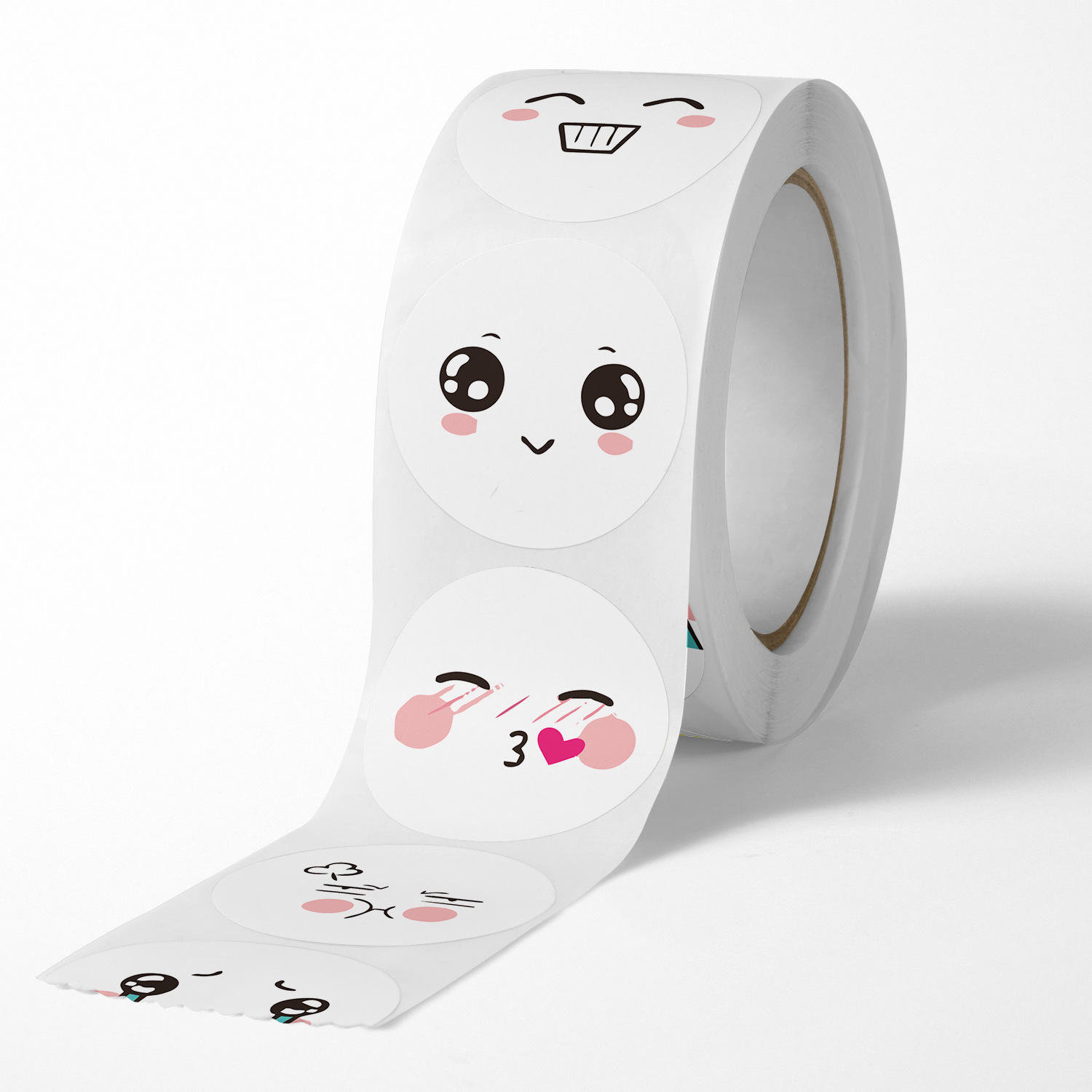 Face Pattern Cute Funny 8 Kinds Expression Toys Smiling Face Stickers Teacher Children Reward Label Sealing Paste 500 Pcs/roll