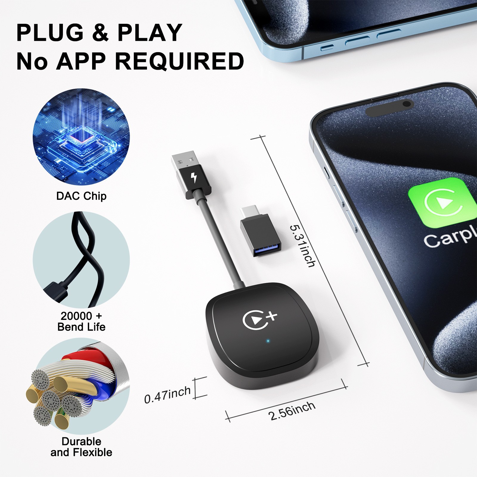 Cross-border Carplay original car wired to wireless carplay movie video car machine intelligent AIBOX adapter