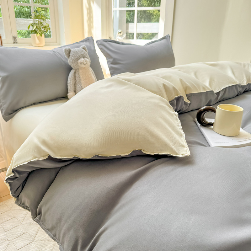 bege cinza prateado / 1,2m [capa de edredão 150*200cm, lençol 160*230cm, fronha 48*74cm] conjunto de três peças