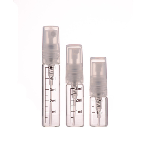 Manufacturer wholesale 2/3/5ml scale perfume bottle trial size small sample bottle portable perfume empty bottle spray test tube