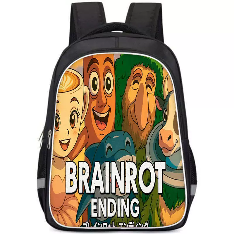 Деревянный рюкзак-карандаш БЛОКНОТ с принтом Brainrot, школьный рюкзак TRALALERO большой вместимости, школьник