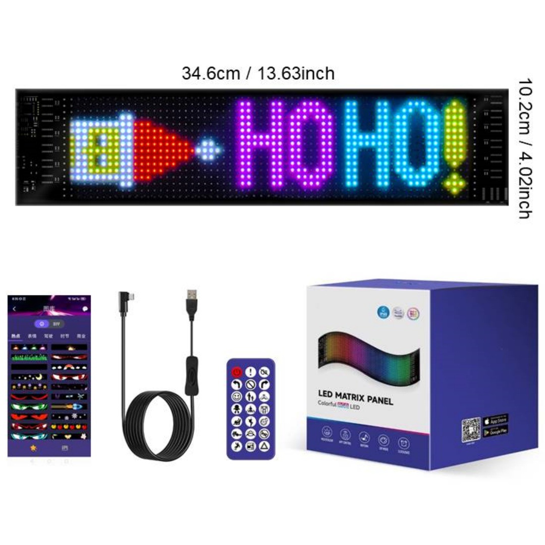 APP Bluetooth Pantalla LED a todo color Tienda de publicidad en automóviles Ojos del diablo LED pegado en automóviles Pantalla flexible pantalla suave
