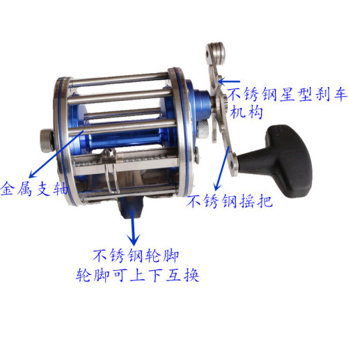 Large 10000 type 18000 refittable visual anchor fish wheel drum wheel left and right interchangeable sea fishing boat fishing trolling wheel