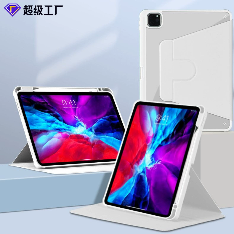Вращающийся акриловый чехол для iPad 10-го поколения с держателем пера, поворот на 360°, вращающийся кожаный чехол Air4/5Pro 12.9 дюйма