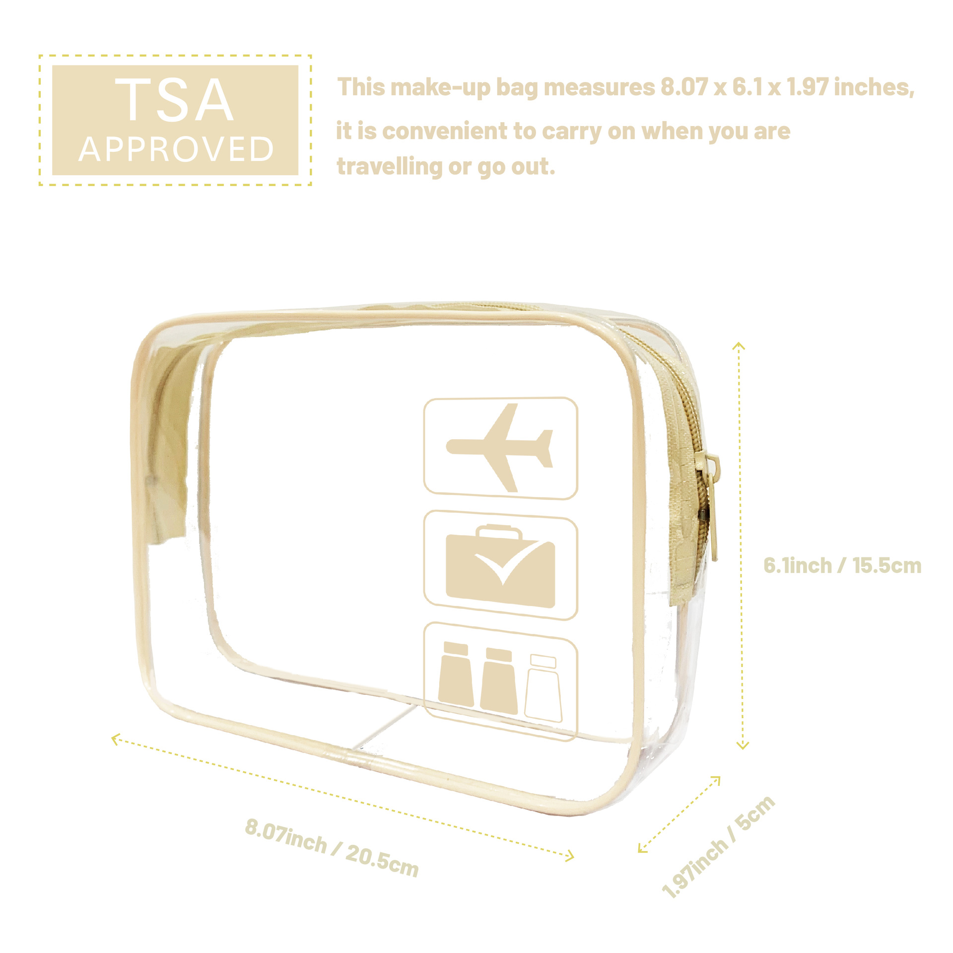 Bolsa de cosméticos de PVC transparente TPU bolsa de lavado de almacenamiento de viaje bolso cosmético cremallera bolsa de voltaje image 18