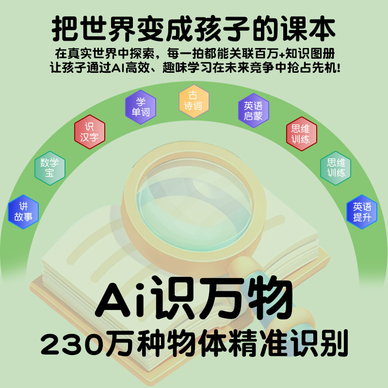 AI儿童相机拍照识别万物拍学机益智礼物人工智能数码玩具认知启蒙|undefined