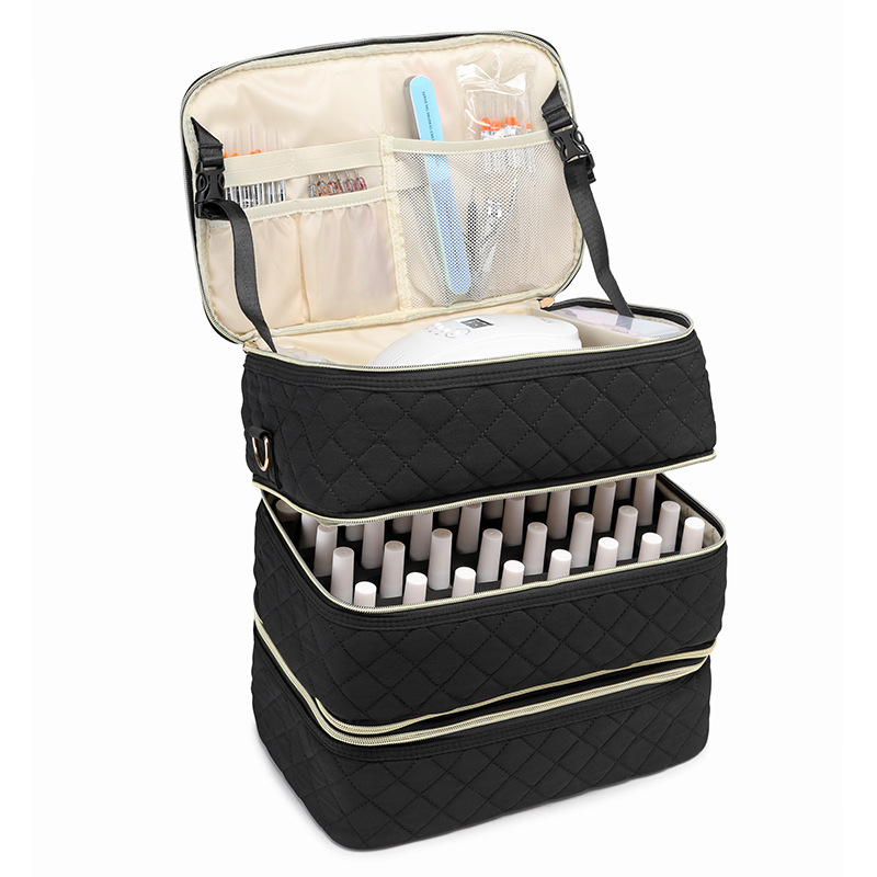Bolsa cosmética profesional de tres capas de gran capacidad bolsa de almacenamiento de esmalte de uñas belleza tatuaje portátil kit portátil
