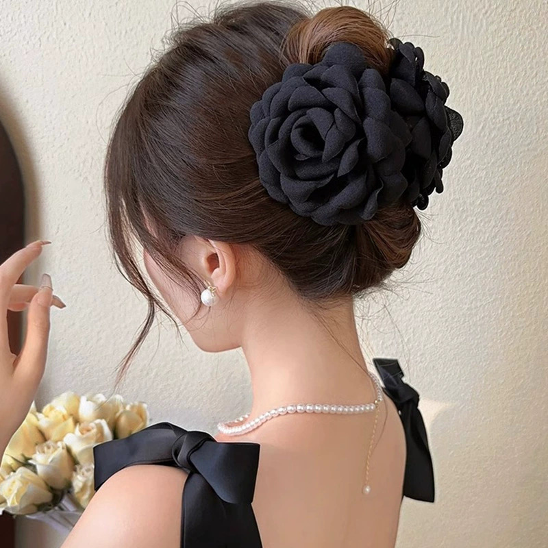 工場直販スーパーフェアリーフラワーグリッパー、高級ヘアアクセサリー、女性用多用途サメクリップ、後頭部用スイートヘアクリップ|undefined