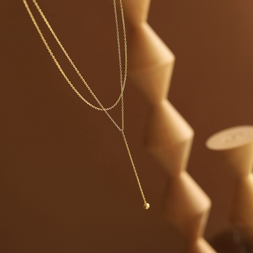 8g Weight Layered Necklaces Classification Fashion Solid Color Titanium Steel Layered Necklaces 1 Piece