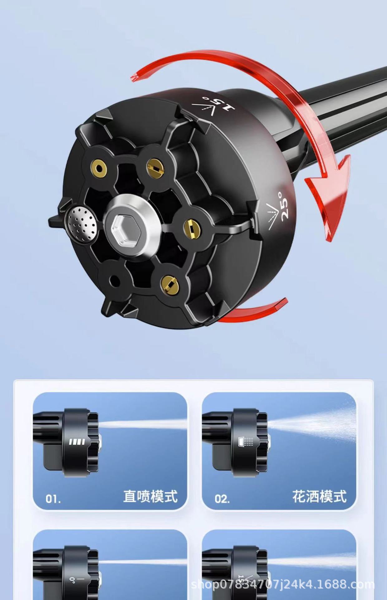 High-Pressure Car Wash Water Gun Electric Cordless Car Washer Portable Powerful Cleaning Machine Car Brush Tool High-Pressure Powerful