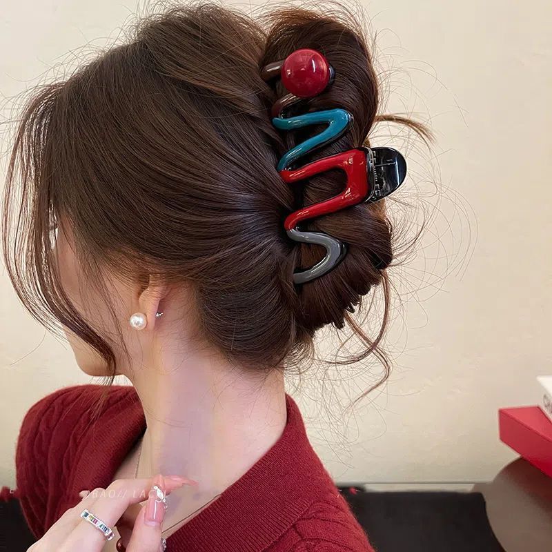 ドーパミンコントラストカラーグリッパー女性のかわいい多用途ヘアピン韓国スタイルのハイエンドヘアピン 2025 新しいアクリルヘアアクセサリー|undefined