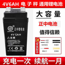 正中锂电池电池4V6AH/20HR 电子秤计价秤台称 4V5AH/20HR电子未芸