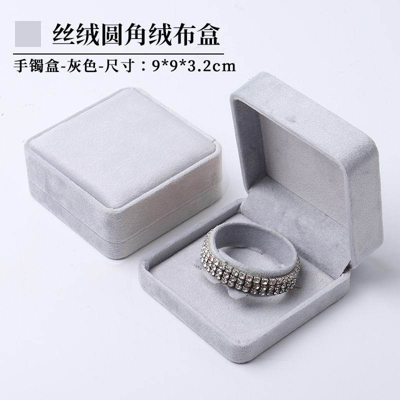 Caja de joyería de terciopelo de alta gama, caja de embalaje de terciopelo para anillos, pulseras, pendientes, cadenas largas, caja de regalo para joyería