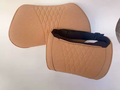 Headrest – pillow, driver's special neck pillow - headrest-lumbar-support-autumn-mountain-chestnut-color-one-set