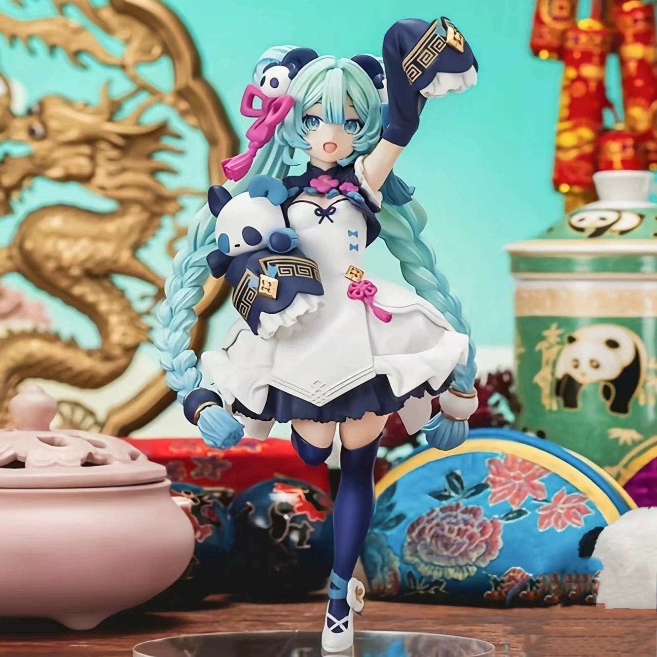 Фигура Guofeng Panda Hatsune Miku, 18 см, коллекционная статичная поза, в коробке или без