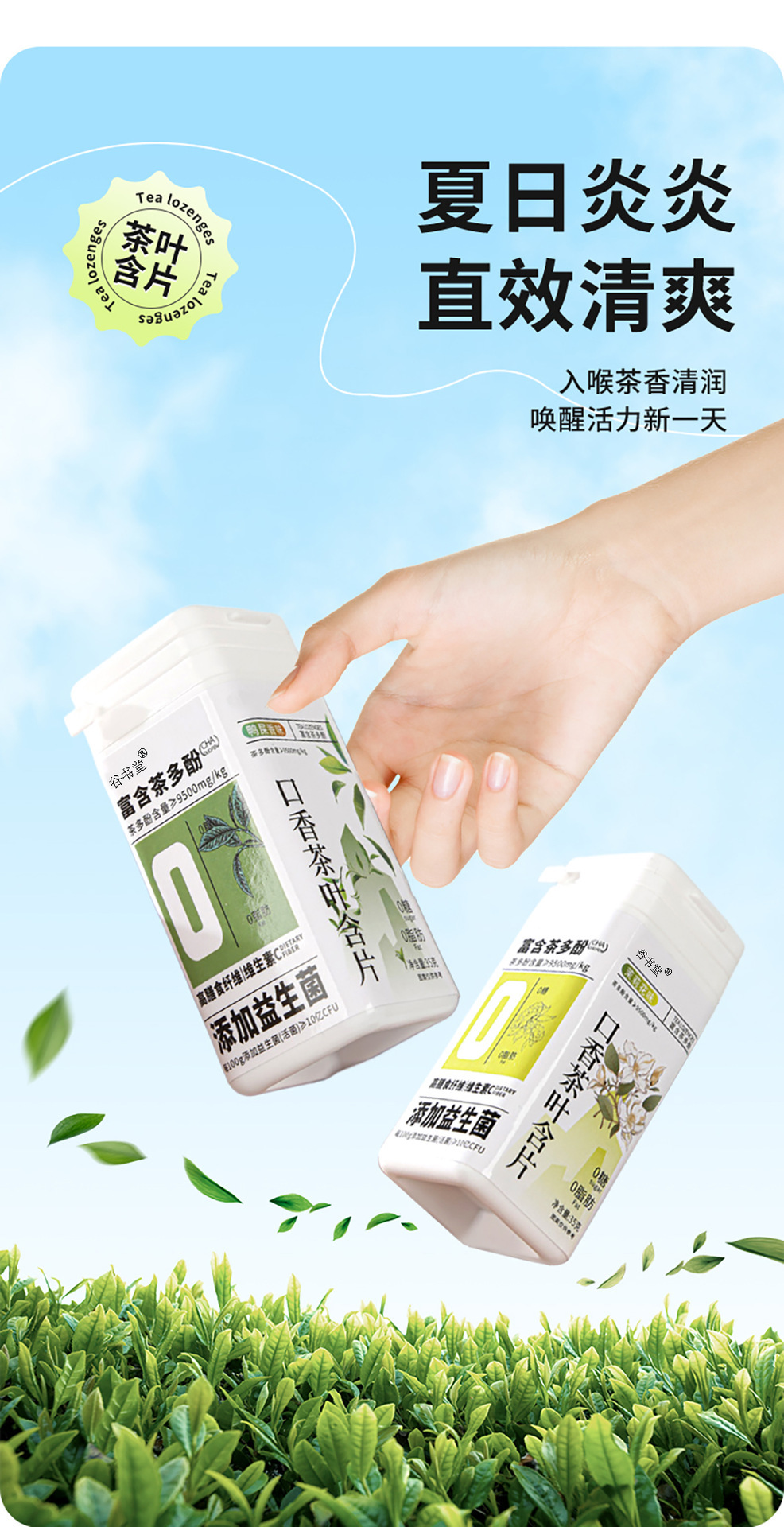 Mint Breath Freshening Tea Lozenges 35g Peach Oolong Jasmine Flavors Sugar Free Herbal Candy specifications