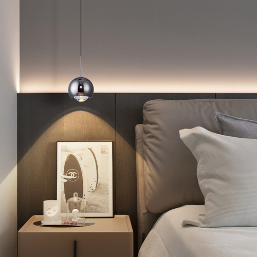 Aluminum bedroom bedside chandelier creative modern simple liftable living room TV background wall hanging wire Zhongshan lamps