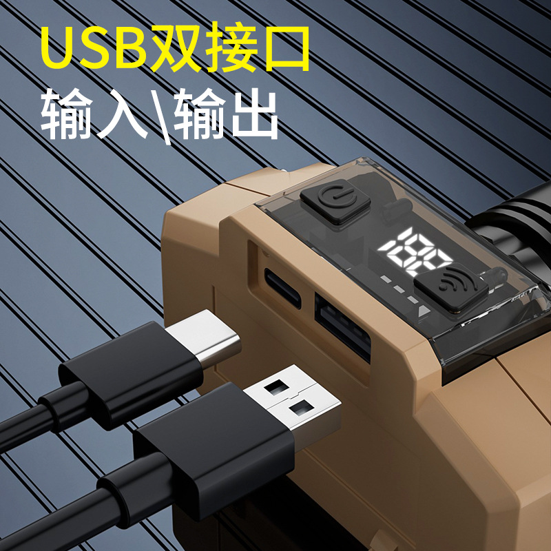 Faro DE LA CÁMARA luz fuerte recargable de largo alcance impermeable hogar Súper brillante montado en la cabeza pesca nocturna lámpara al aire libre lámpara de minero de inducción