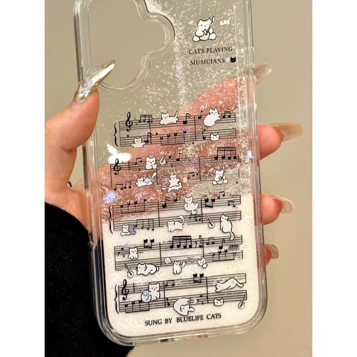 Notas de gato para iPhone16promax pareja Apple 15promax dibujos animados 14pro/13 funda suave