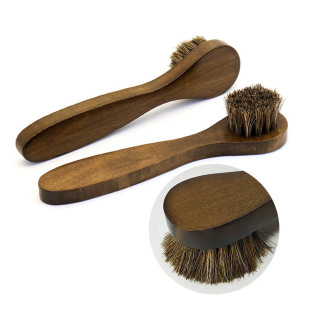 Factory wholesale long handle horse hair brush shoe brush oiled polishing dust removal soft hair oil leather shoe brush cleaning brush
