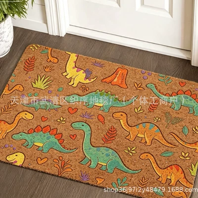 Avtomobil döşəmə paspasları, Cross-border outdoor shoe-changing entrance door - zx-nature-and-dinosaurs-16-3040silk-loop-without-edge-finishing