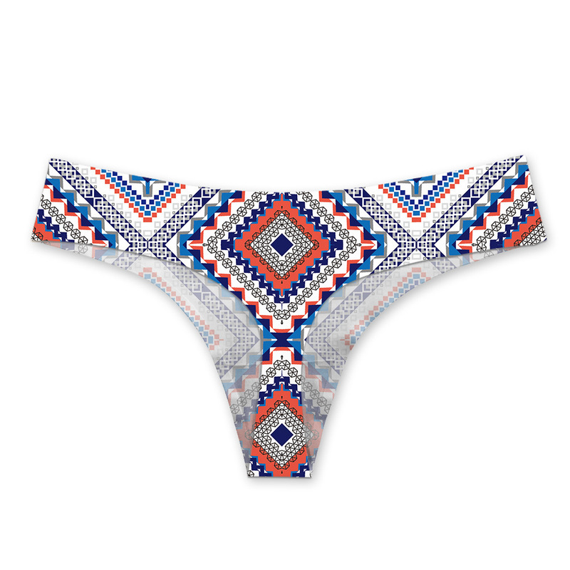 New ladies thong printed sexy bikini panties seamless breathable low waist briefs panties foreign trade