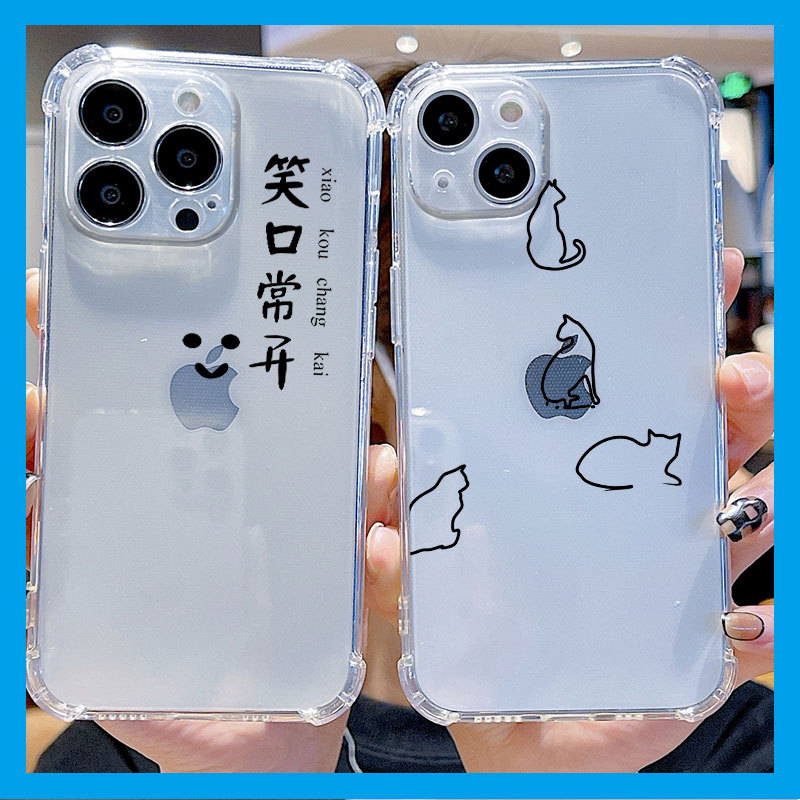 透明漏標簡約文字矽膠手機殼適用蘋果12Plus手機殼iPhone13手機套