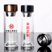 恒路双层玻璃杯新款防爆活动商务水杯玻璃杯广告杯礼品印字茶杯