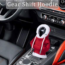 跨境新品圣诞节装饰汽车内饰档杆保暖连衣帽套排挡防尘套汽车用品