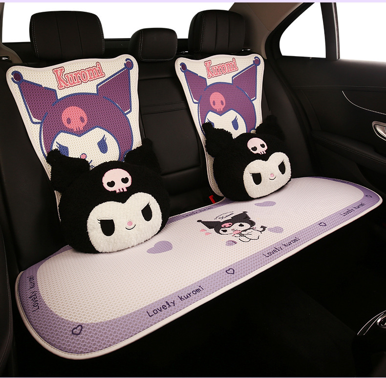 Cartoon Kulomi Car Cushion Four Seasons Universal Breathable Mesh Half Pack Seat Cover Cute Women's Car Cushion