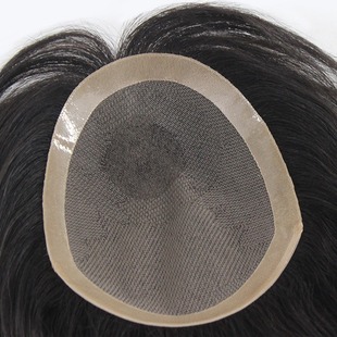60# Net hand-woven rotating NPU edge men's hair replacement block full real hair invisible wig seamless hair replacement men's full real wig