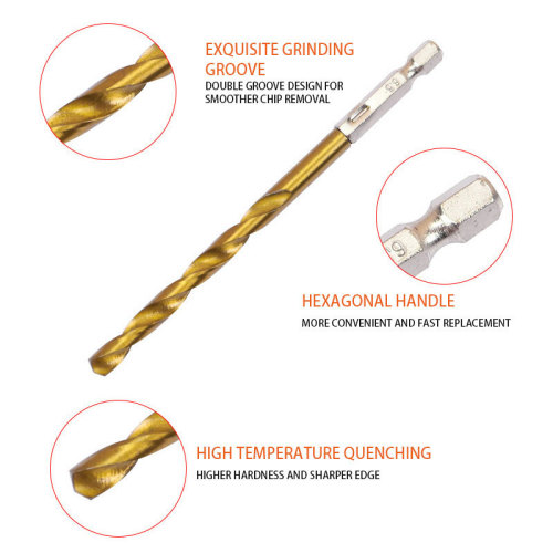 Hex Shank Twist Drill Bit 13pc Drill Bit Set 1.5-6.5mm Electric Drill Screwdriver Drill Driver Pneumatic Drill