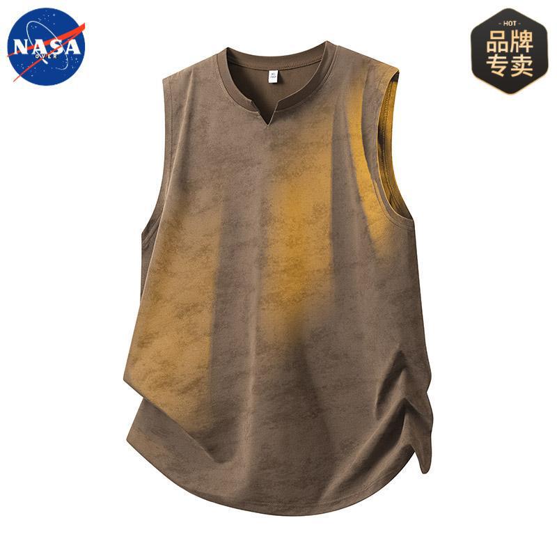 Nasa Brand American Tie-Dye T-Shirt Vest for Men 2025 Summer Trendy Brand Loose and Breathable Inner Sleeveless Vest