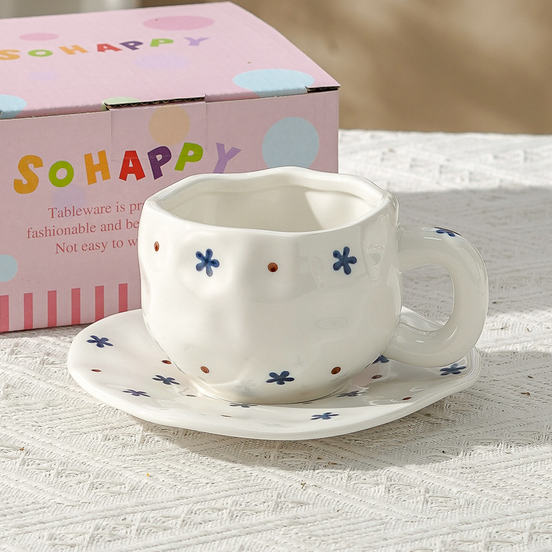Taza de café de cerámica de alta calidad, taza de café de la tarde, esmalte de color, estilo chino, estilo retro coreano, hogar