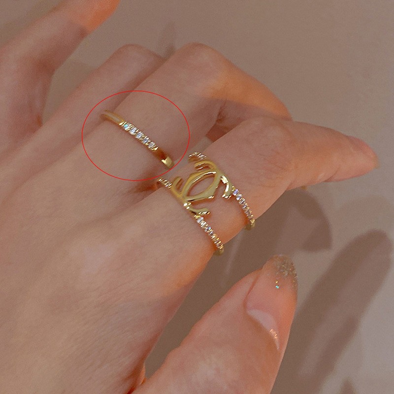 Anillo de circonita de perlas de viento ins, nicho femenino, sentido de alta gama, simple y ligero, anillo de novia de lujo, anillo de apertura de temperamento al por mayor