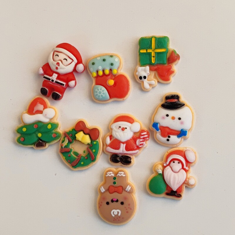 Soft rubber cartoon Christmas Snowman hole shoes flower phone case cream glue DIY stickers hair accessories hairpin hair rope accessories