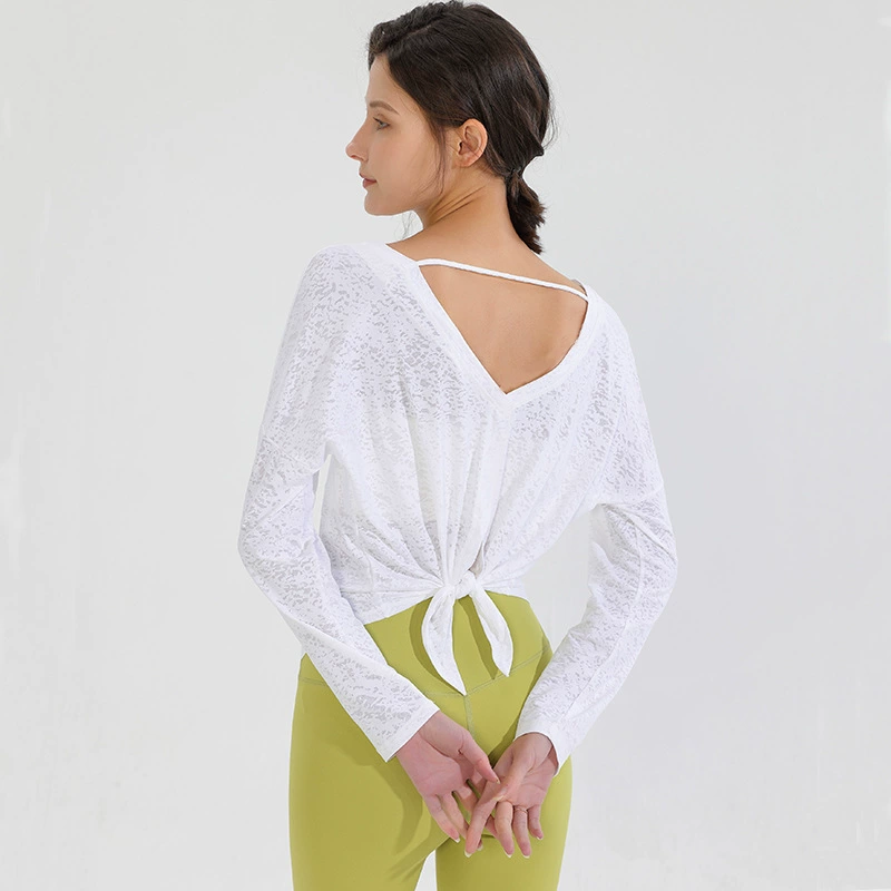 Весенний и осенний костюм для йоги топ с длинными рукавами для женщин с длинными рукавами