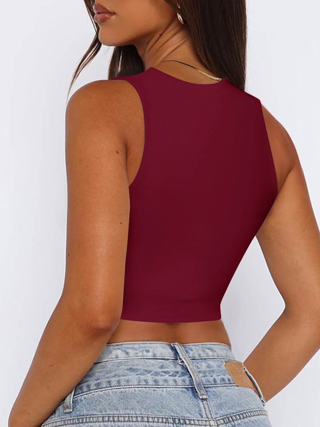 Women's Gender Wholesale Women's Casual Basic Solid Color Navel Exposed Tank Tops