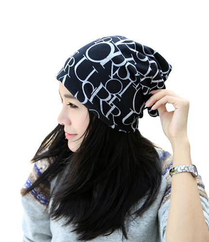 Double Fleece-Like Letter Headscarf Multifunctional Bonnet for Postpartum Mothers, Windproof Street Dance Hat