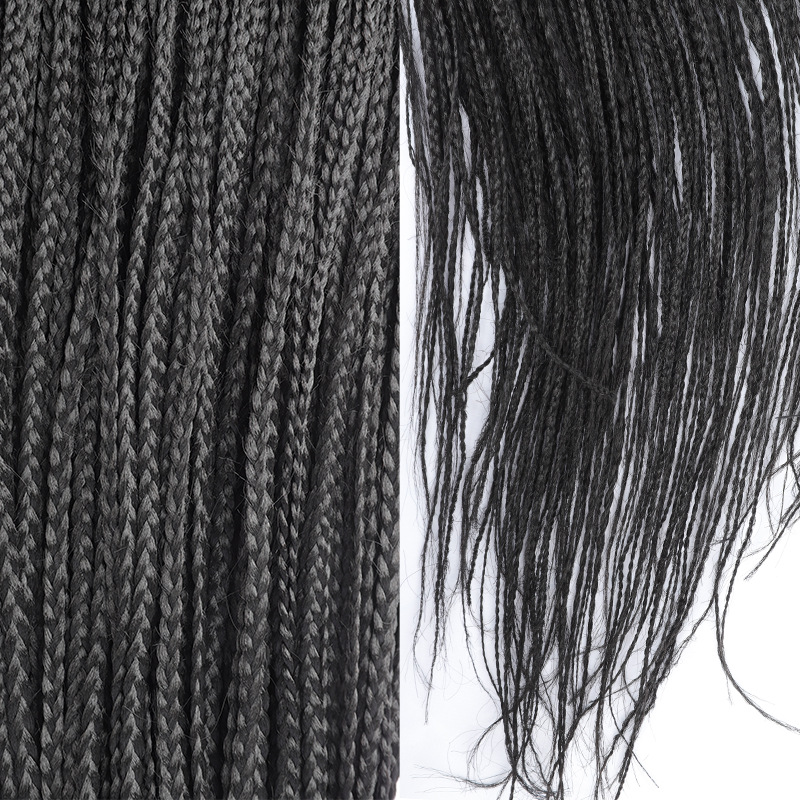 Helvirkat hår, handvävd peruk med spets framtill, huvudbonad, 90 cm, 370 g spets, tretrådig, smutsig flätad huvudbonad_voghion.com