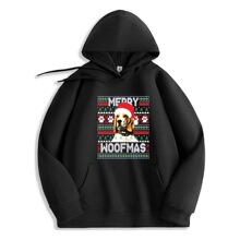 Merry Woofmas Christmas Hoodie Beagle Graphic Tops Adult
