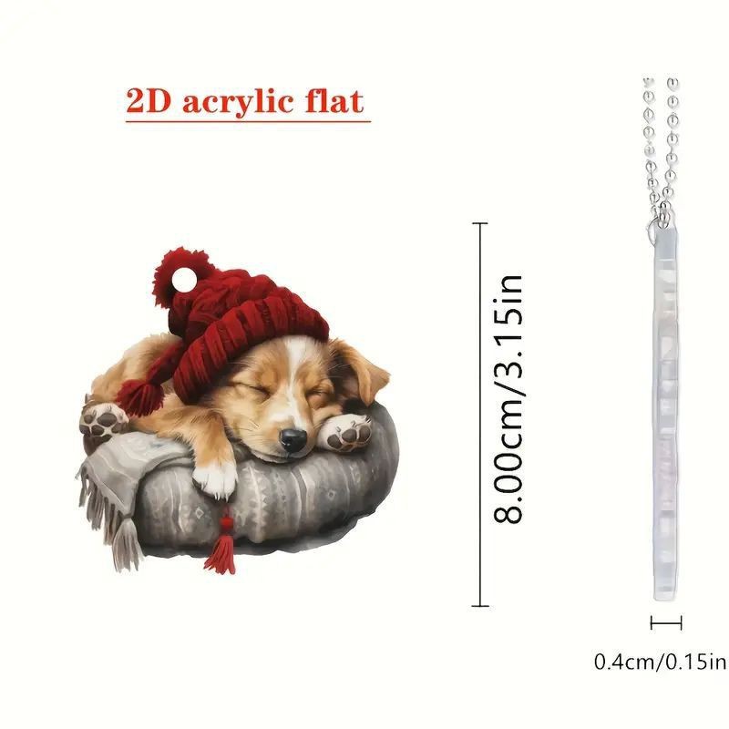 Acrílico nuevo lindo perro colgante plano transfronterizo automóvil interior espejo retrovisor colgante decoración colgante para el hogar image 5