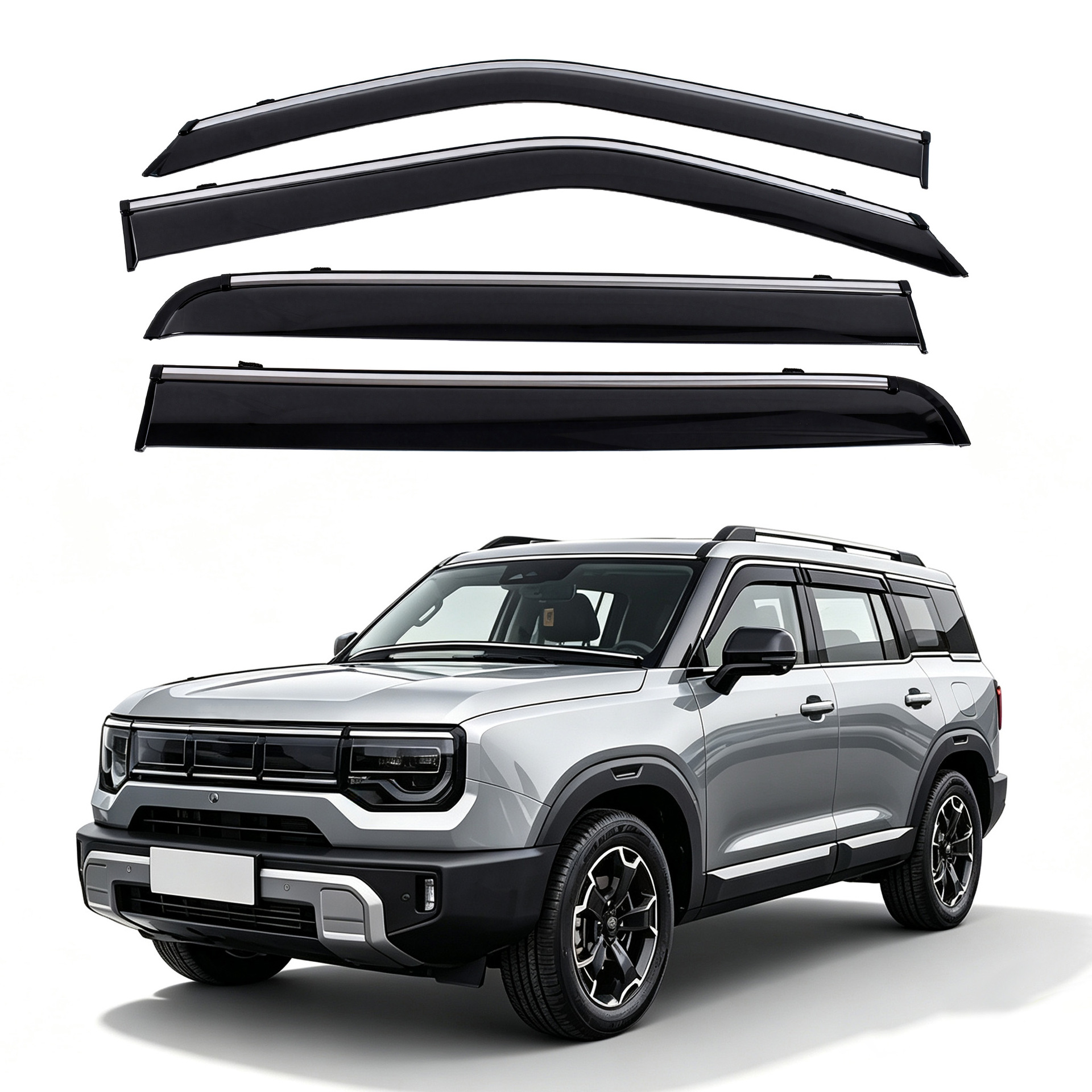 Factory direct sales: suitable for Beijing BJ car window rain visors, injection-molded, widened and thickened, for car modification and protection