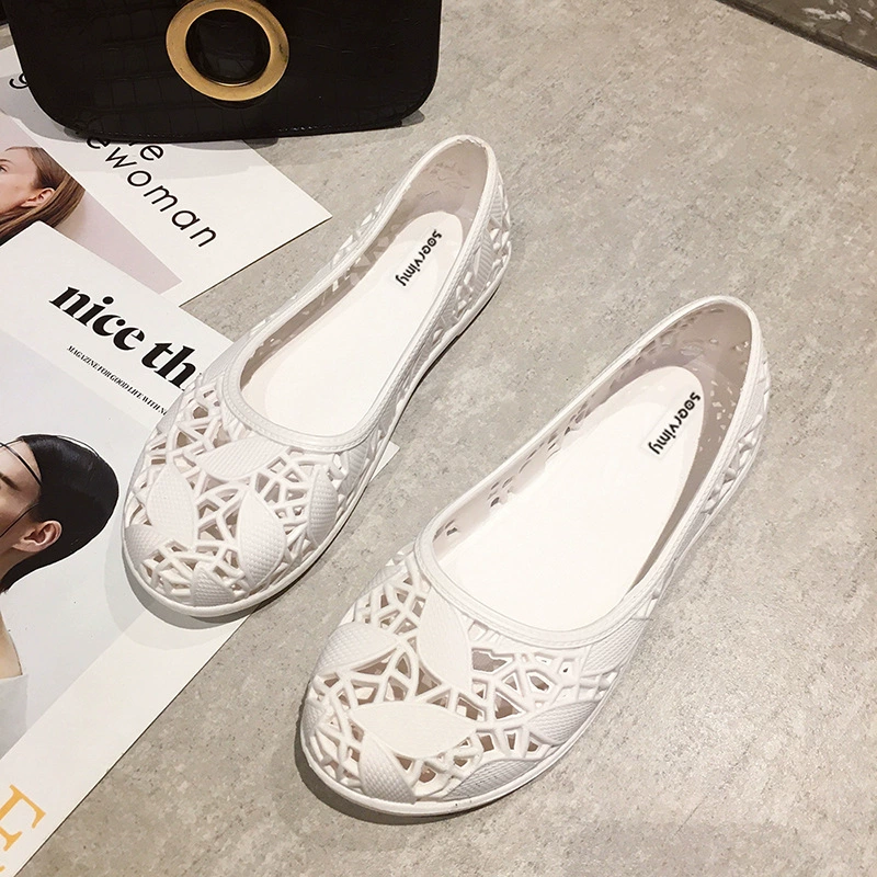 Дышащие плавающие PVC резиновые балетки, женские летние сандалии, корейский стиль, размеры 35–40