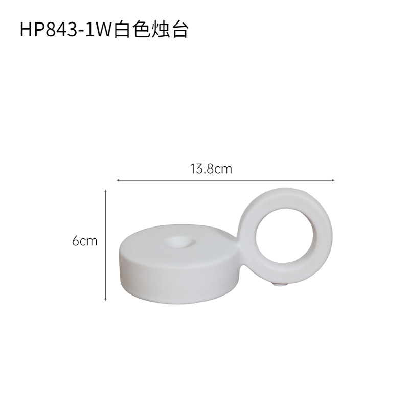 Geométrico blanco y negro candelabro de cerámica decoración estilo simple blanco y negro titular de la vela base del hogar Decoración suave al por mayor