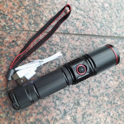 The new P50P90 aluminum alloy flashlight flood emergency warning electric telescopic zoom flashlight